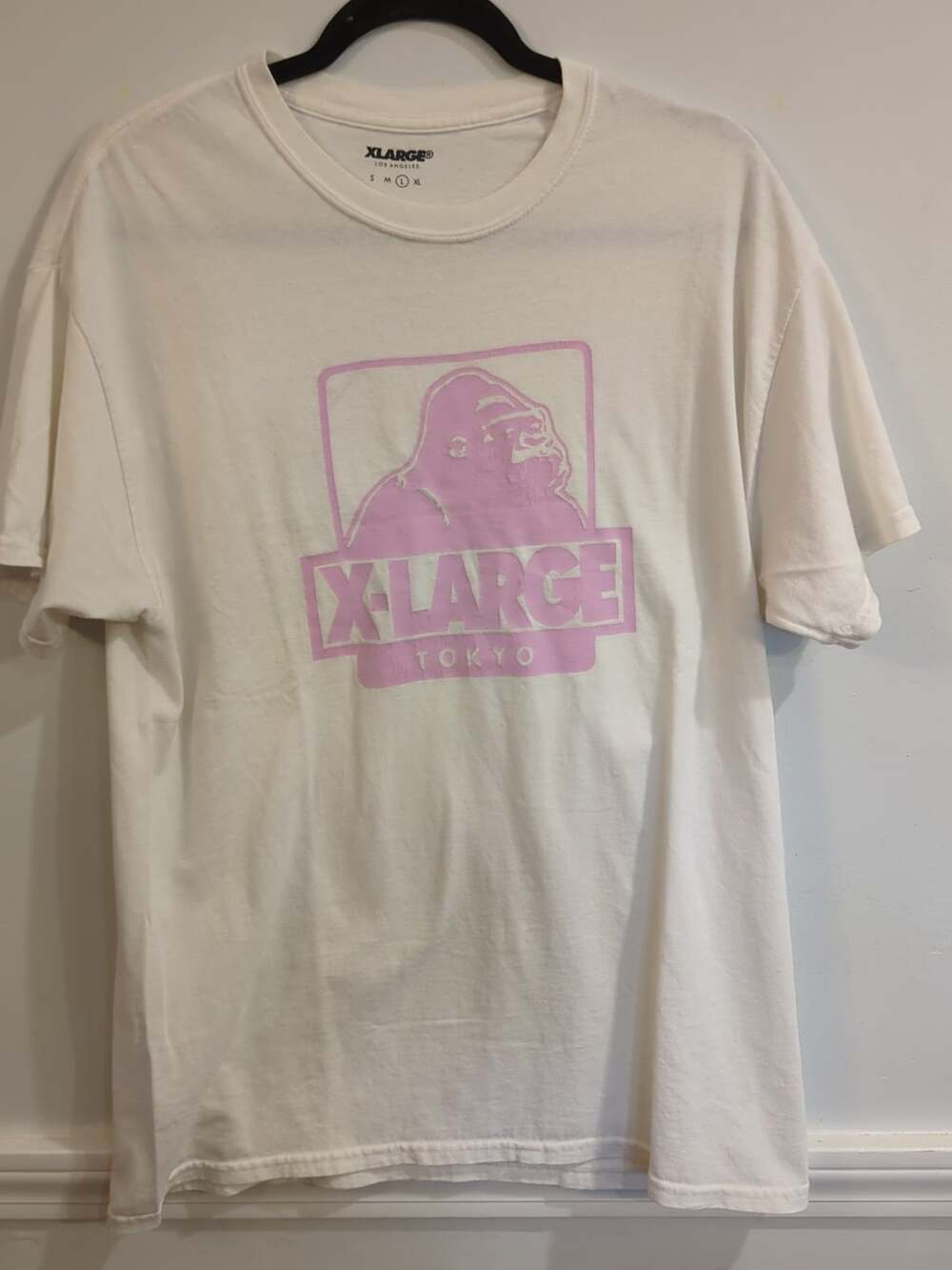 Xlarge Los Angeles Pink Gorilla Graphic T-Shirt White Size L